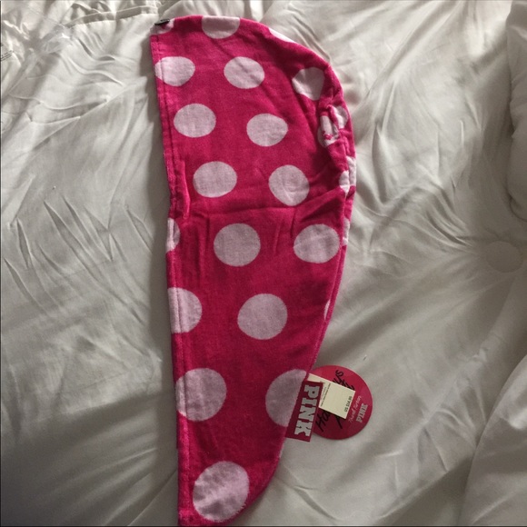 PINK Victoria's Secret Accessories - PINK VS Polka Dot Hair Towel